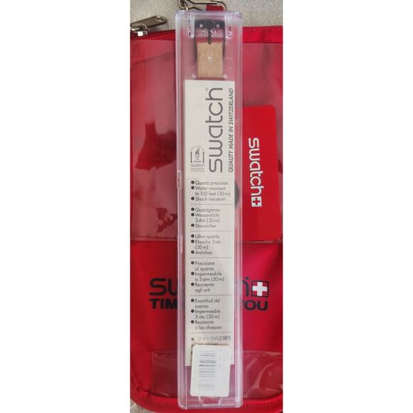 Swatch watch RED FLAME GB418 1995 Standard Gents New old stock - Picture 9 of 9